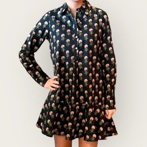 LIVRO POLLY DRESS IN MOODY MARIGOLDS FLORAL SZ M